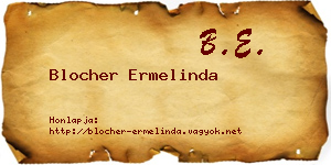Blocher Ermelinda névjegykártya